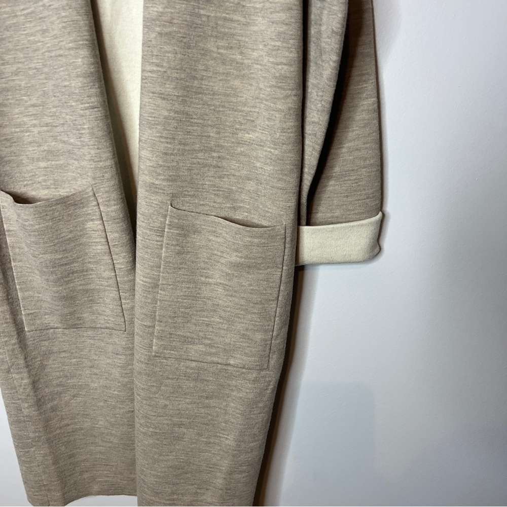 Theory Wool Blend Double Face Cardigan Tab/Oatmeal Size Medium - Picture 2 of 5